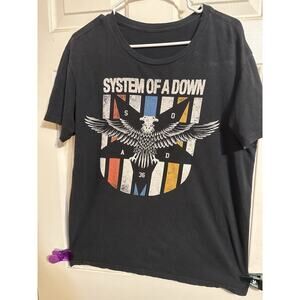 System of a Down T-Shirt SOAD Eagle Crest Band Tee Black Graphic Sz M